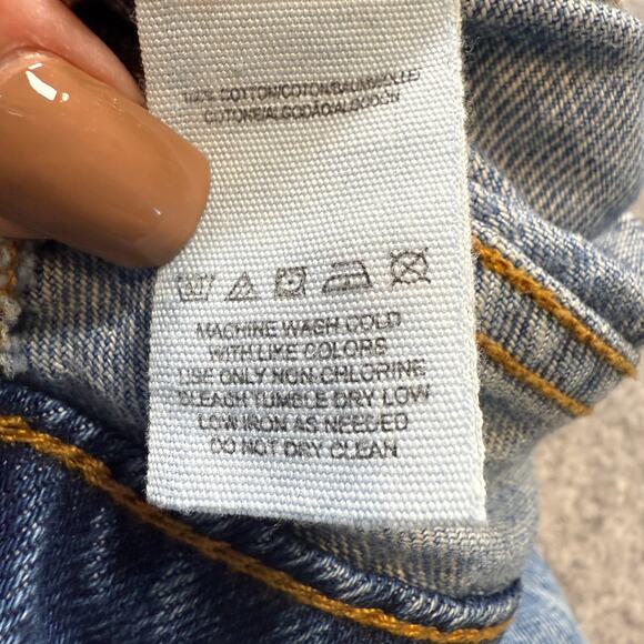 Women's Free People Distressed Patchwork Straight Leg Denim Jeans Size 29 - Picture 4 of 9